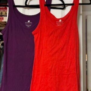 NWT Banana Republic Tank Tops in Red & Purple V-Neck Size L